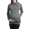 Maternity Pokkori Asymmetrical Zip Hoodie -Women's Pokkori Clothing 5165054
