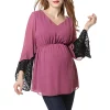 Maternity Pokkori Chiffon Lace Blouse -Women's Pokkori Clothing 5165086