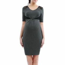 Maternity Pokkori Knot Front Lace Accent Dress