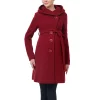 Maternity Pokkori Hooded Wool-Blend Coat -Women's Pokkori Clothing 5168082 Red