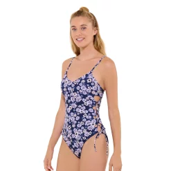 Juniors' Ninety-Nine° Side Lace Up One-Piece Swimsuit
