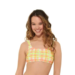 Juniors' Ninety-Nine° Ruched Bikini Top -Women's Pokkori Clothing 5175503 Plaid Party