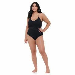 Juniors' Plus Size Ninety-Nine° Scoopneck One-Piece Swimsuit -Women's Pokkori Clothing 5175524 ALT6