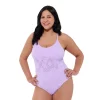 Juniors' Plus Size Ninety-Nine° Scoopneck One-Piece Swimsuit -Women's Pokkori Clothing 5175524 Lilac Crochet