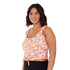 Juniors' Plus Size Ninety-Nine° Knot-Front Crop Tankini Top 13 Juniors' Plus Size Ninety-Nine° Knot-Front Crop Tankini Top -Women's Pokkori Clothing 5175532 ALT2
