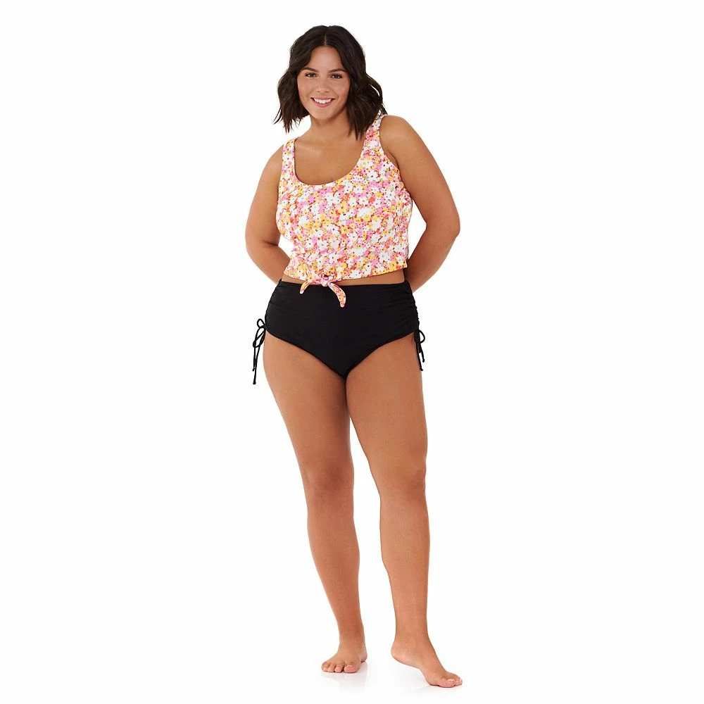 Juniors' Plus Size Ninety-Nine° Knot-Front Crop Tankini Top 8 Juniors' Plus Size Ninety-Nine° Knot-Front Crop Tankini Top - Image 6