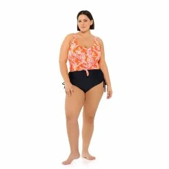 Juniors' Plus Size Ninety-Nine° Knot-Front Crop Tankini Top 15 Juniors' Plus Size Ninety-Nine° Knot-Front Crop Tankini Top -Women's Pokkori Clothing 5175532 ALT4