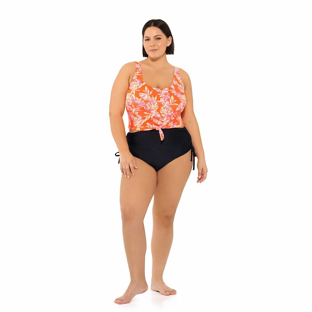 Juniors' Plus Size Ninety-Nine° Knot-Front Crop Tankini Top 9 Juniors' Plus Size Ninety-Nine° Knot-Front Crop Tankini Top - Image 7