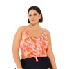 Juniors' Plus Size Ninety-Nine° Knot-Front Crop Tankini Top 1 Juniors' Plus Size Ninety-Nine° Knot-Front Crop Tankini Top -Women's Pokkori Clothing 5175532 Tropicalia Orange