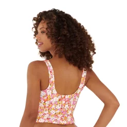 Juniors' Ninety-Nine° Knot-Front Crop Tankini Top -Women's Pokkori Clothing 5175535 ALT