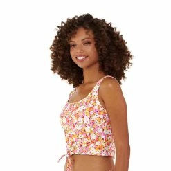 Juniors' Ninety-Nine° Knot-Front Crop Tankini Top -Women's Pokkori Clothing 5175535 ALT2