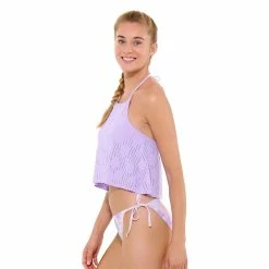 Juniors' Ninety-Nine° Crochet High-Neck Midkini Swim Top -Women's Pokkori Clothing 5175539 ALT2