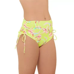 Juniors' Ninety-Nine° High-Waist Ruched Swim Bottoms -Women's Pokkori Clothing 5175818 Spring Oasis