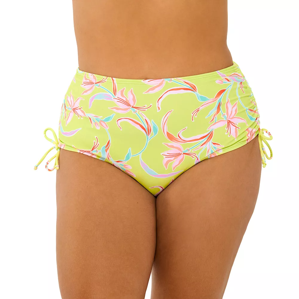 Juniors' Plus Size Ninety-Nine° High-Waist Ruched Swim Bottoms 5 Juniors' Plus Size Ninety-Nine° High-Waist Ruched Swim Bottoms - Image 3