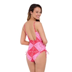 Juniors' Ninety-Nine° V-Neck Ruched-Side One-Piece Swimsuit 16 Juniors' Ninety-Nine° V-Neck Ruched-Side One-Piece Swimsuit -Women's Pokkori Clothing 5175844 ALT