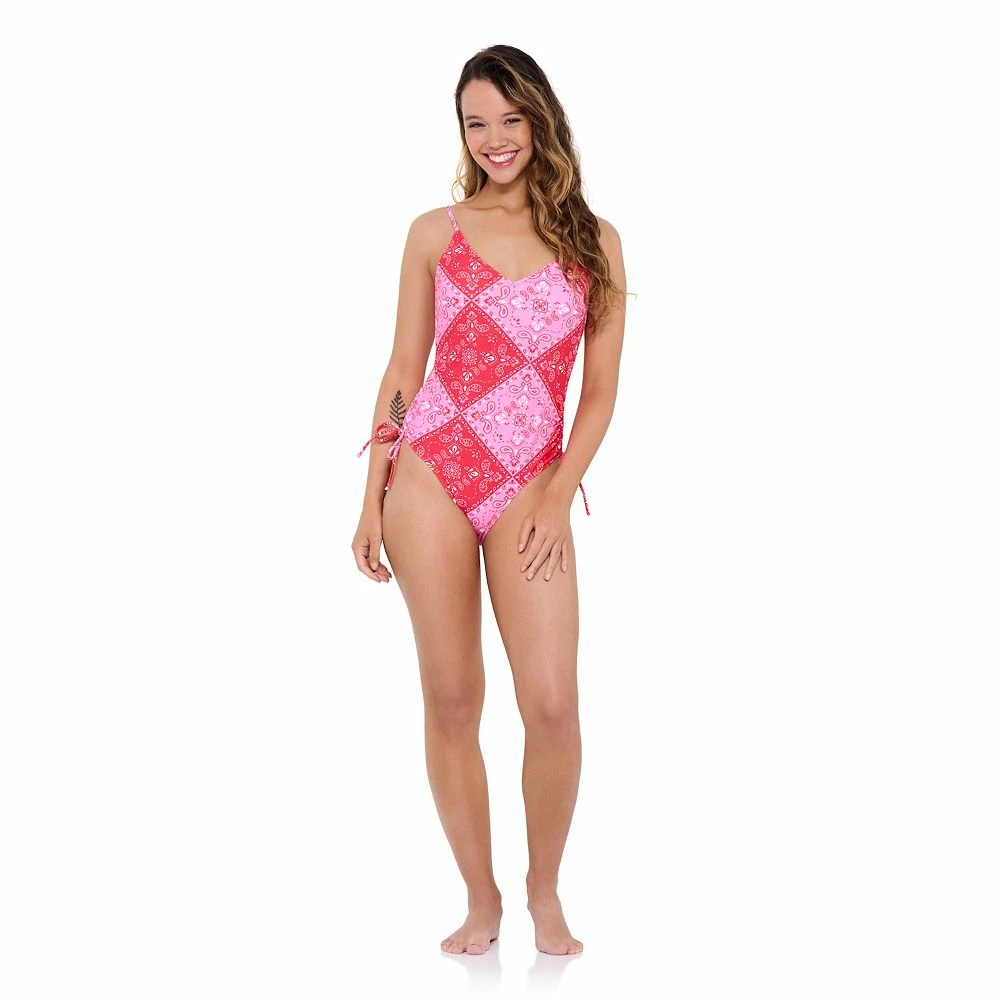 Juniors' Ninety-Nine° V-Neck Ruched-Side One-Piece Swimsuit 10 Juniors' Ninety-Nine° V-Neck Ruched-Side One-Piece Swimsuit - Image 8