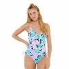Juniors' Ninety-Nine° V-Neck Ruched-Side One-Piece Swimsuit -Women's Pokkori Clothing 5175844 Brushed Floral
