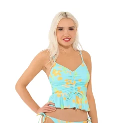 Juniors' Ninety-Nine° Ruched Crop Tankini Top -Women's Pokkori Clothing 5175850 Aloha Tropics