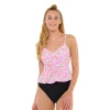 Juniors' Ninety-Nine° Ruched Crop Tankini Top -Women's Pokkori Clothing 5175850 Radiating Rosebud