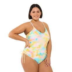Juniors' Plus Size Ninety-Nine° V-Neck Adjustable One-Piece Swimsuit 10 Juniors' Plus Size Ninety-Nine° V-Neck Adjustable One-Piece Swimsuit -Women's Pokkori Clothing 5175854 ALT2