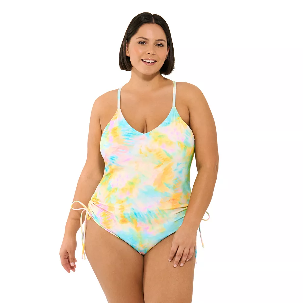Juniors' Plus Size Ninety-Nine° V-Neck Adjustable One-Piece Swimsuit 3 Juniors' Plus Size Ninety-Nine° V-Neck Adjustable One-Piece Swimsuit
