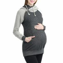 Maternity Pokkori Asymmetrical Zip Hoodie -Women's Pokkori Clothing 5192004 ALT2