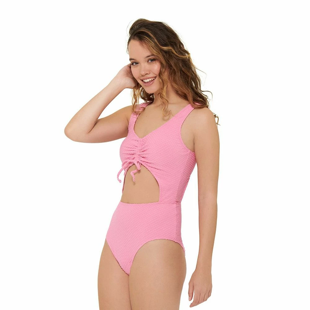 Juniors' Ninety-Nine° Ruched Cutout One-Piece Swimsuit 8 Juniors' Ninety-Nine° Ruched Cutout One-Piece Swimsuit - Image 6