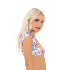 Juniors' Ninety-Nine° Cap Sleeve One-Shoulder Bikini Top -Women's Pokkori Clothing 5269303 ALT2