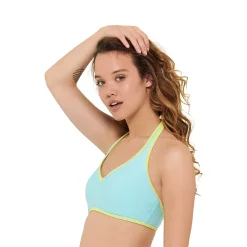 Juniors' Ninety-Nine° Colorblock Halter Bikini Top -Women's Pokkori Clothing 5269309 ALT2