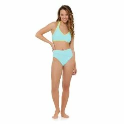 Juniors' Ninety-Nine° Colorblock Halter Bikini Top -Women's Pokkori Clothing 5269309 ALT3