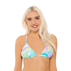 Juniors' Ninety-Nine Degrees° Shirred Triangle Swim Top