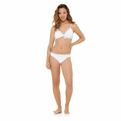 Juniors' Ninety-Nine Degrees° Eyelet Tie-Front Bralette Swim Top -Women's Pokkori Clothing 5269366 ALT3