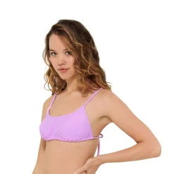 Juniors' Ninety-Nine Degrees° Tunnel-Back Shirred Bikini Top -Women's Pokkori Clothing 5269371 ALT2