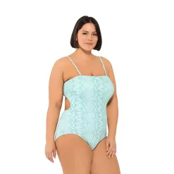 Juniors' Plus Size Ninety-Nine° Cutout Bandeau One-Piece Swimsuit 12 Juniors' Plus Size Ninety-Nine° Cutout Bandeau One-Piece Swimsuit -Women's Pokkori Clothing 5270108 ALT2