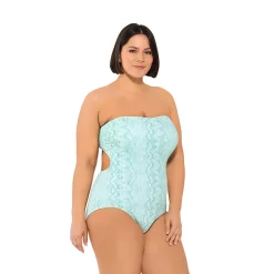 Juniors' Plus Size Ninety-Nine° Cutout Bandeau One-Piece Swimsuit 15 Juniors' Plus Size Ninety-Nine° Cutout Bandeau One-Piece Swimsuit -Women's Pokkori Clothing 5270108 ALT6