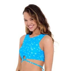 Juniors' Ninety-Nine° Print High-Neck Crop Swim Top -Women's Pokkori Clothing 5502916 ALT2