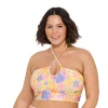 Juniors' Plus Size Ninety-Nine° Bandeau Halter Cropped Swim Top -Women's Pokkori Clothing 5503006