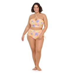 Juniors' Plus Size Ninety-Nine° Bandeau Halter Cropped Swim Top -Women's Pokkori Clothing 5503006 ALT3