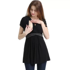 Maternity Pokkori Faux-Wrap Nursing Top -Women's Pokkori Clothing 5703642 ALT3