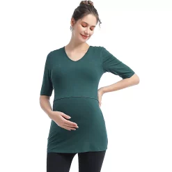 Maternity Pokkori Tiered Nursing Top 11 Maternity Pokkori Tiered Nursing Top -Women's Pokkori Clothing 5703654 Forest Green