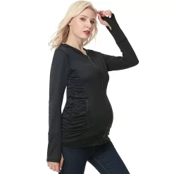 Maternity Pokkori Ruched Performance Hoodie -Women's Pokkori Clothing 5703662 ALT2