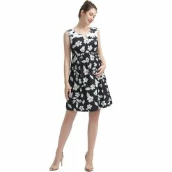Maternity Pokkori Floral Colorblock Fit & Flare Dress