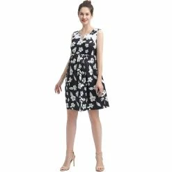 Maternity Pokkori Floral Colorblock Fit & Flare Dress -Women's Pokkori Clothing 5703668 ALT2