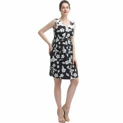Maternity Pokkori Floral Colorblock Fit & Flare Dress -Women's Pokkori Clothing 5703668 ALT3