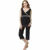 Maternity Pokkori Lace-Trim Nursing Pajama Top & Pajama Capri Set -Women's Pokkori Clothing 5703699