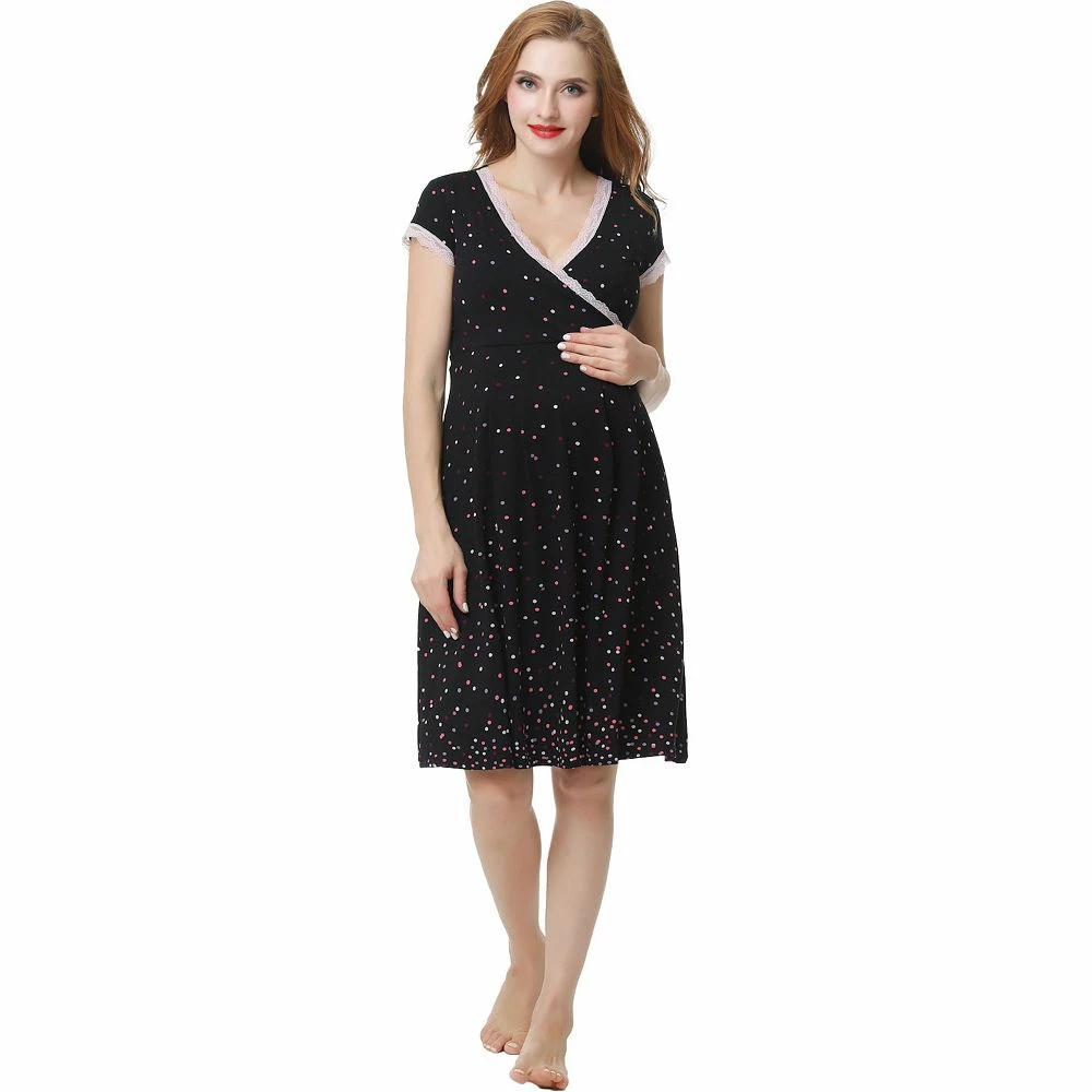 Maternity Pokkori Lace-Accent Nursing Nightgown 3 Maternity Pokkori Lace-Accent Nursing Nightgown