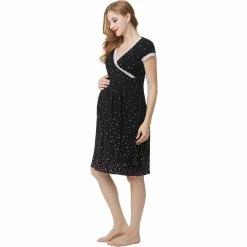 Maternity Pokkori Lace-Accent Nursing Nightgown 9 Maternity Pokkori Lace-Accent Nursing Nightgown -Women's Pokkori Clothing 5703703 ALT2
