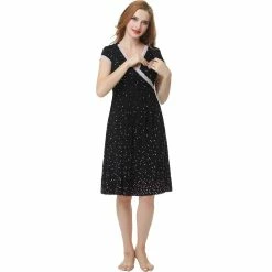 Maternity Pokkori Lace-Accent Nursing Nightgown 10 Maternity Pokkori Lace-Accent Nursing Nightgown -Women's Pokkori Clothing 5703703 ALT3