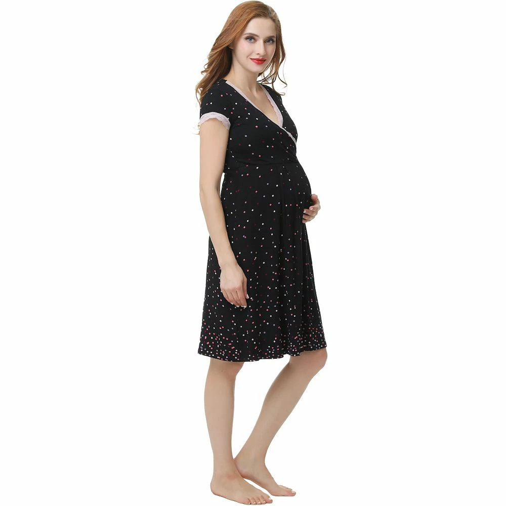 Maternity Pokkori Lace-Accent Nursing Nightgown 7 Maternity Pokkori Lace-Accent Nursing Nightgown - Image 5