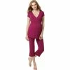 Maternity Pokkori Daily Essential Pajama Top & Pajama Capri Set -Women's Pokkori Clothing 5703705 Berry